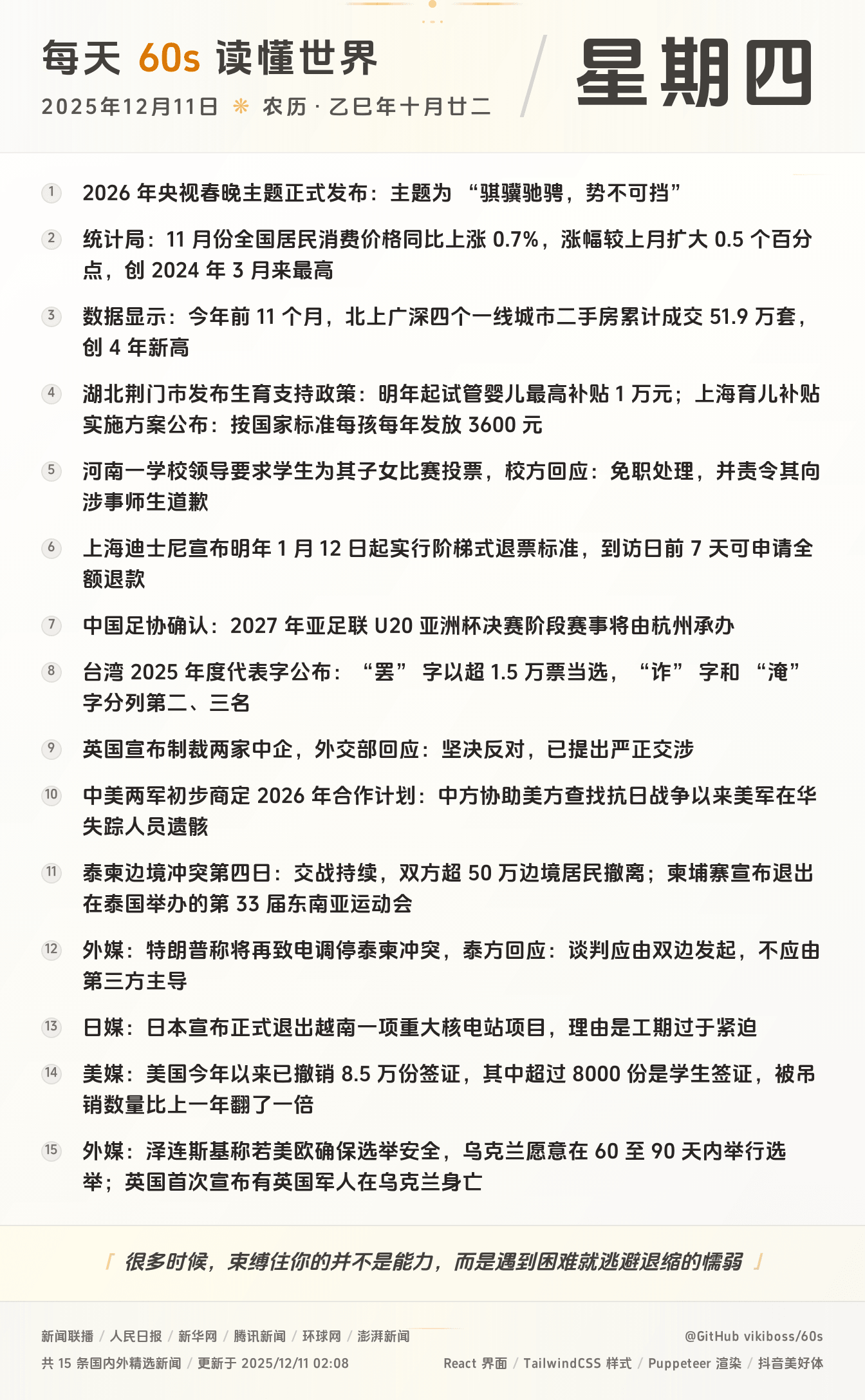 2025年12月11日新闻快讯-九零社区