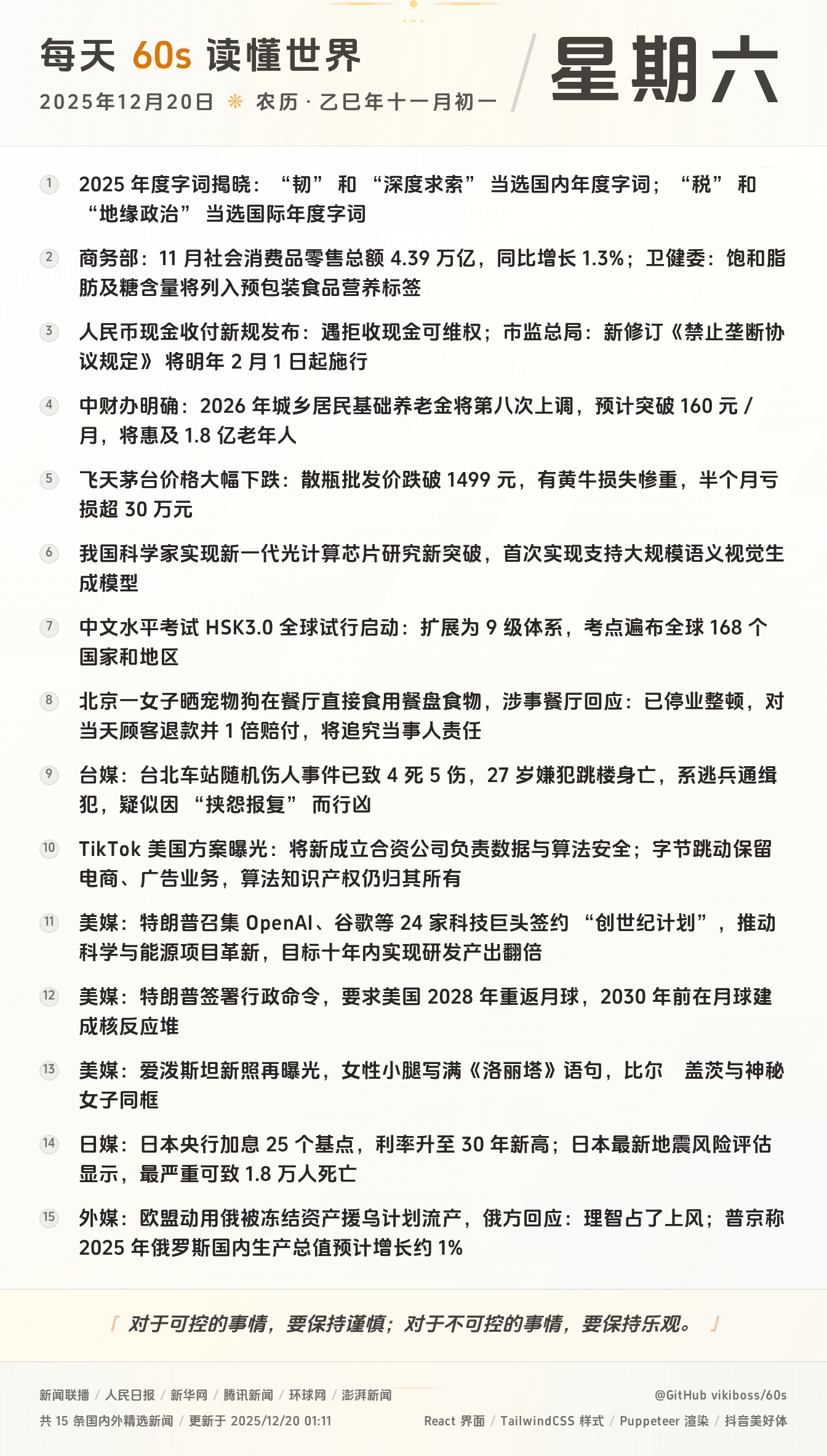 2025年12月20日新闻快讯-九零社区