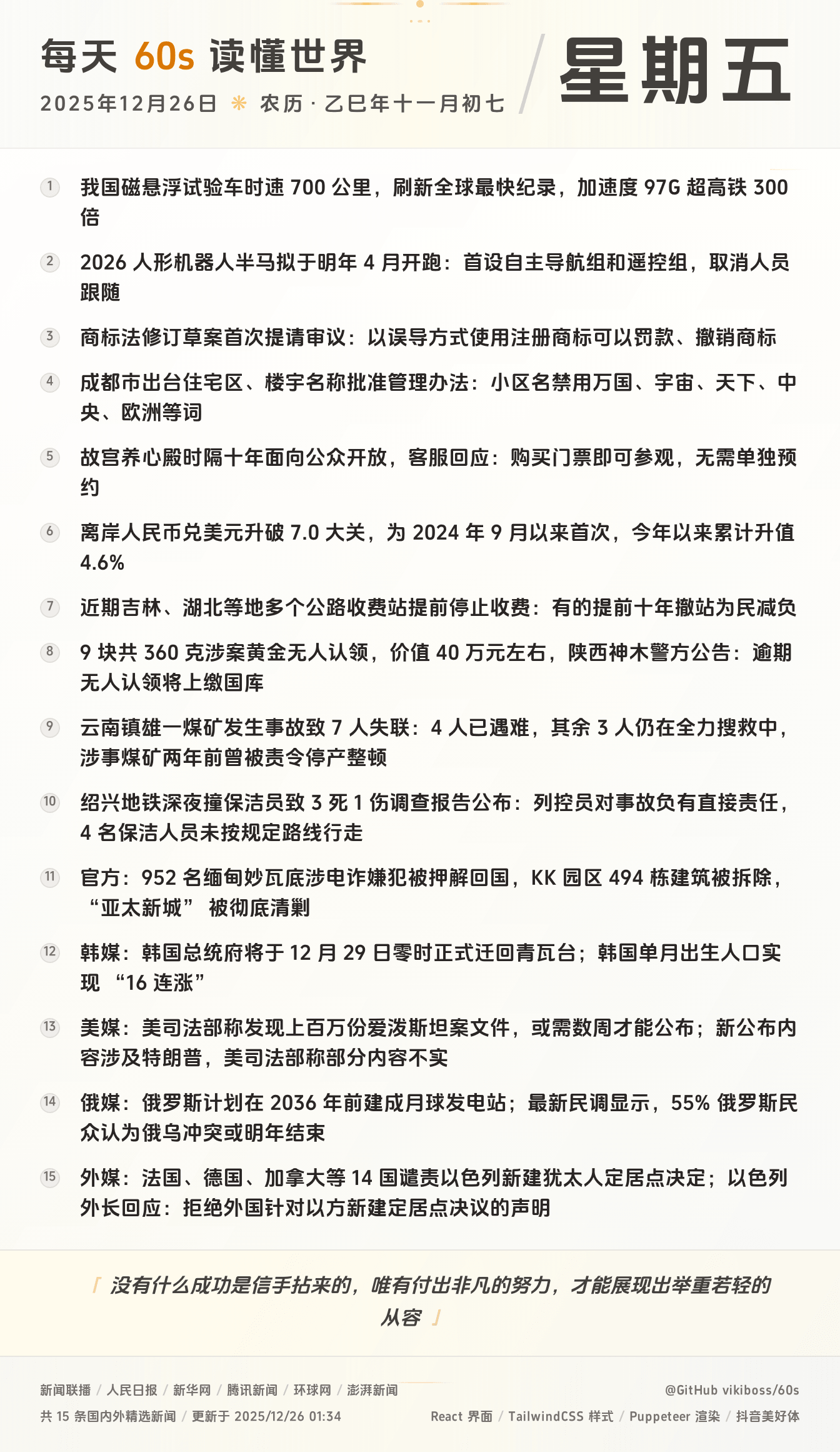 2025年12月26日新闻快讯-九零社区