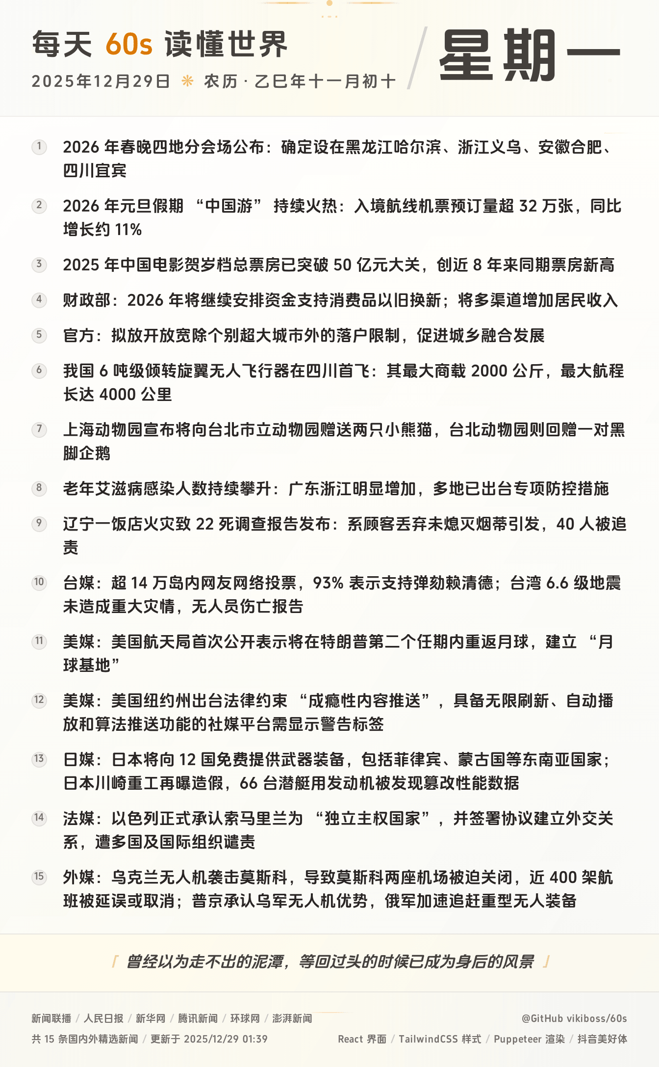 2025年12月29日新闻快讯-九零社区