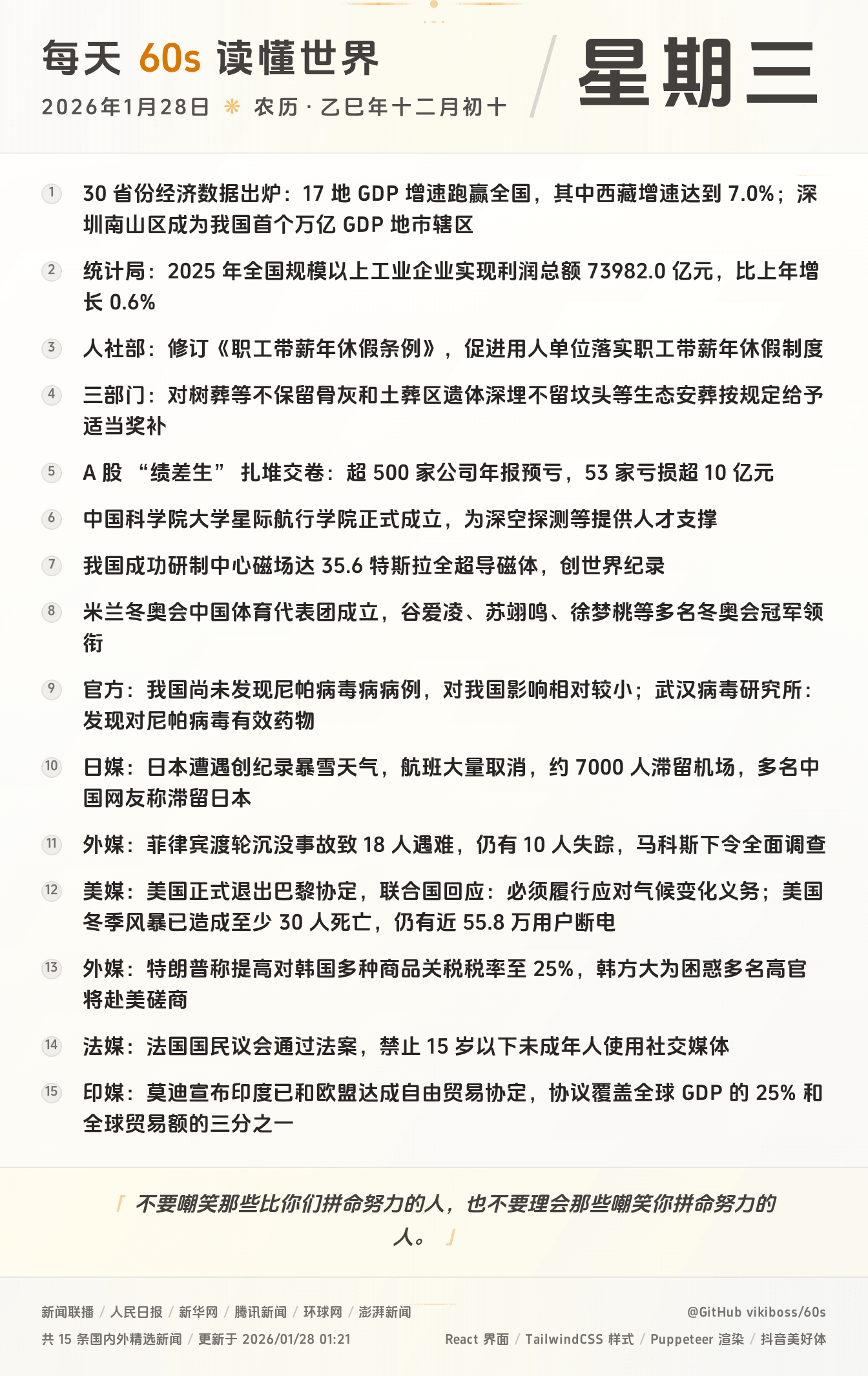 2026年01月28日新闻快讯-九零社区