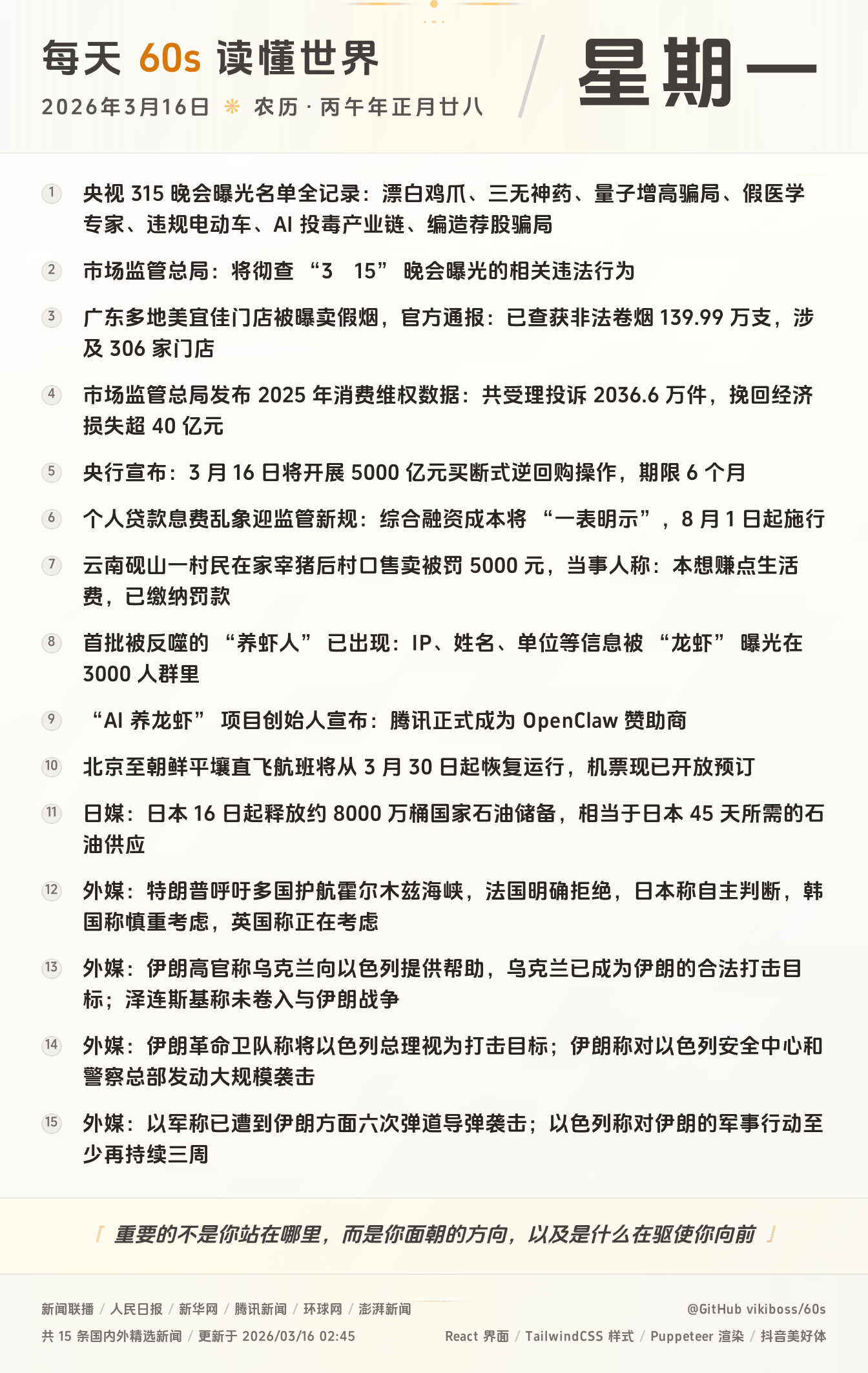 2026年03月16日新闻快讯-九零社区