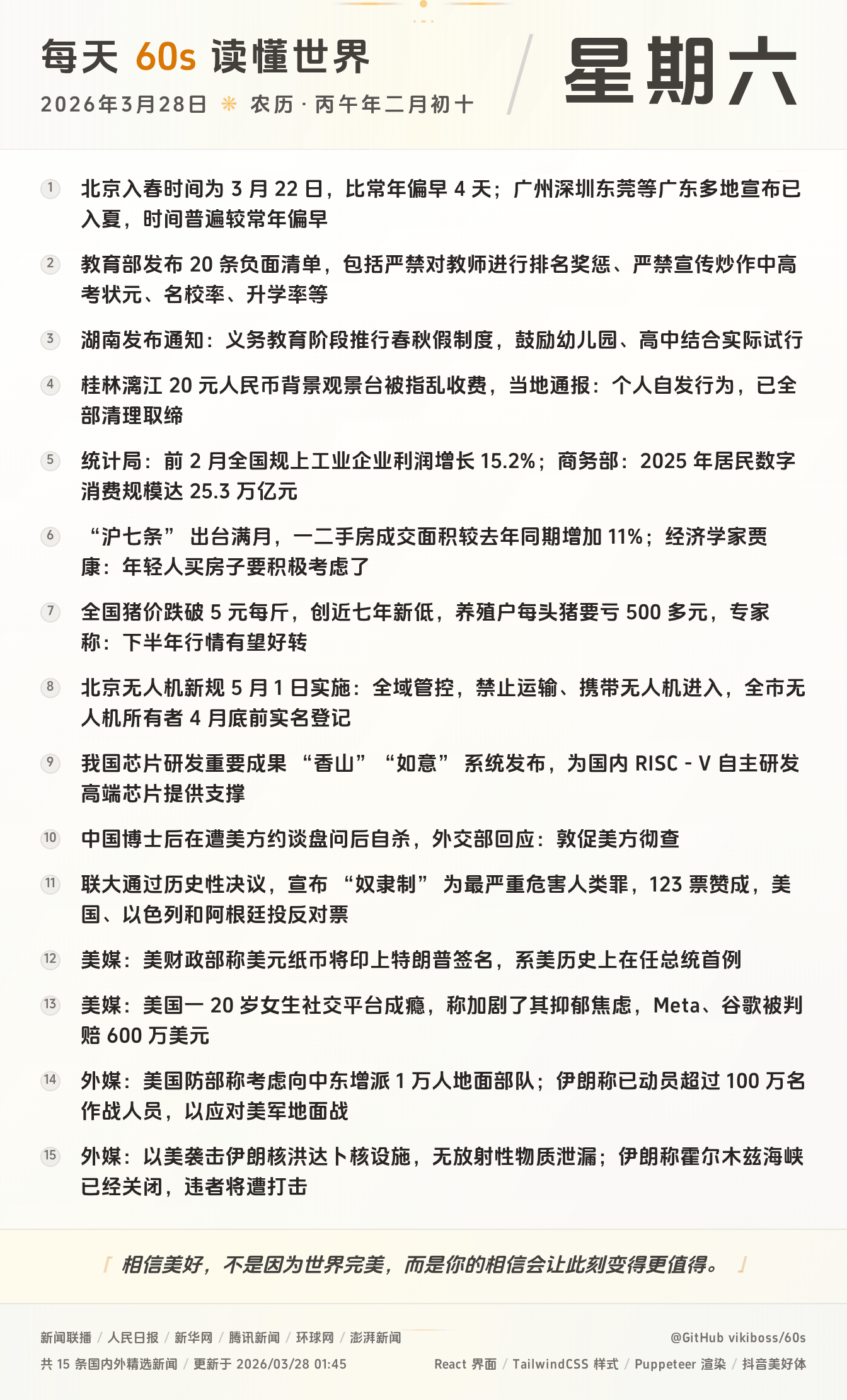 2026年03月28日新闻快讯-九零社区