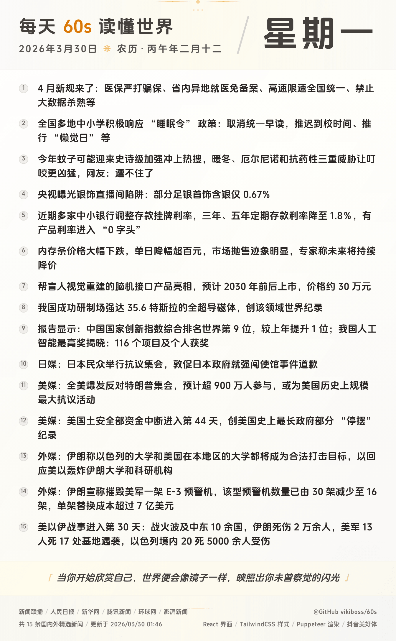 2026年03月30日新闻快讯-九零社区