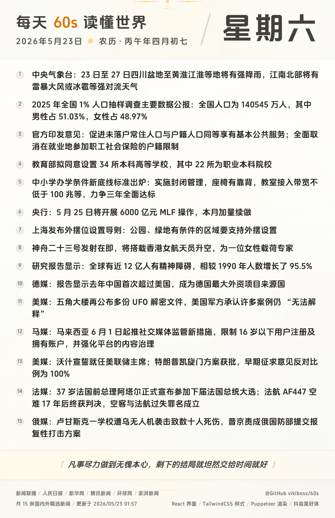 2026年05月23日新闻快讯-九零社区