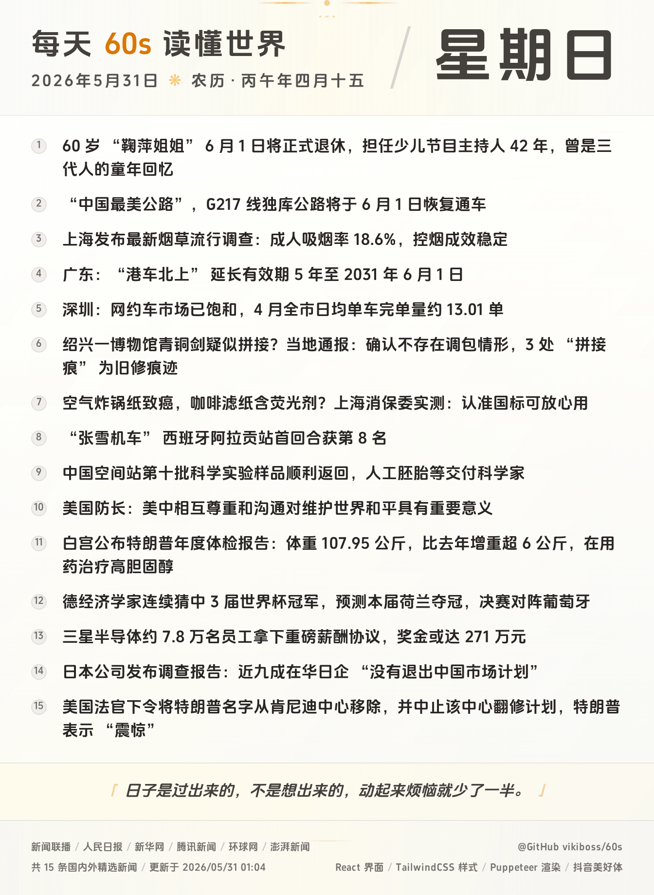 2026年05月31日新闻快讯-九零社区