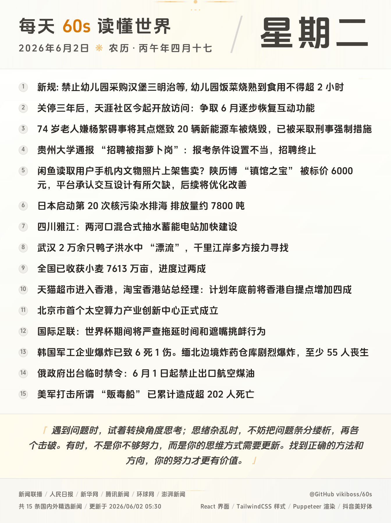 2026年06月02日新闻快讯-九零社区