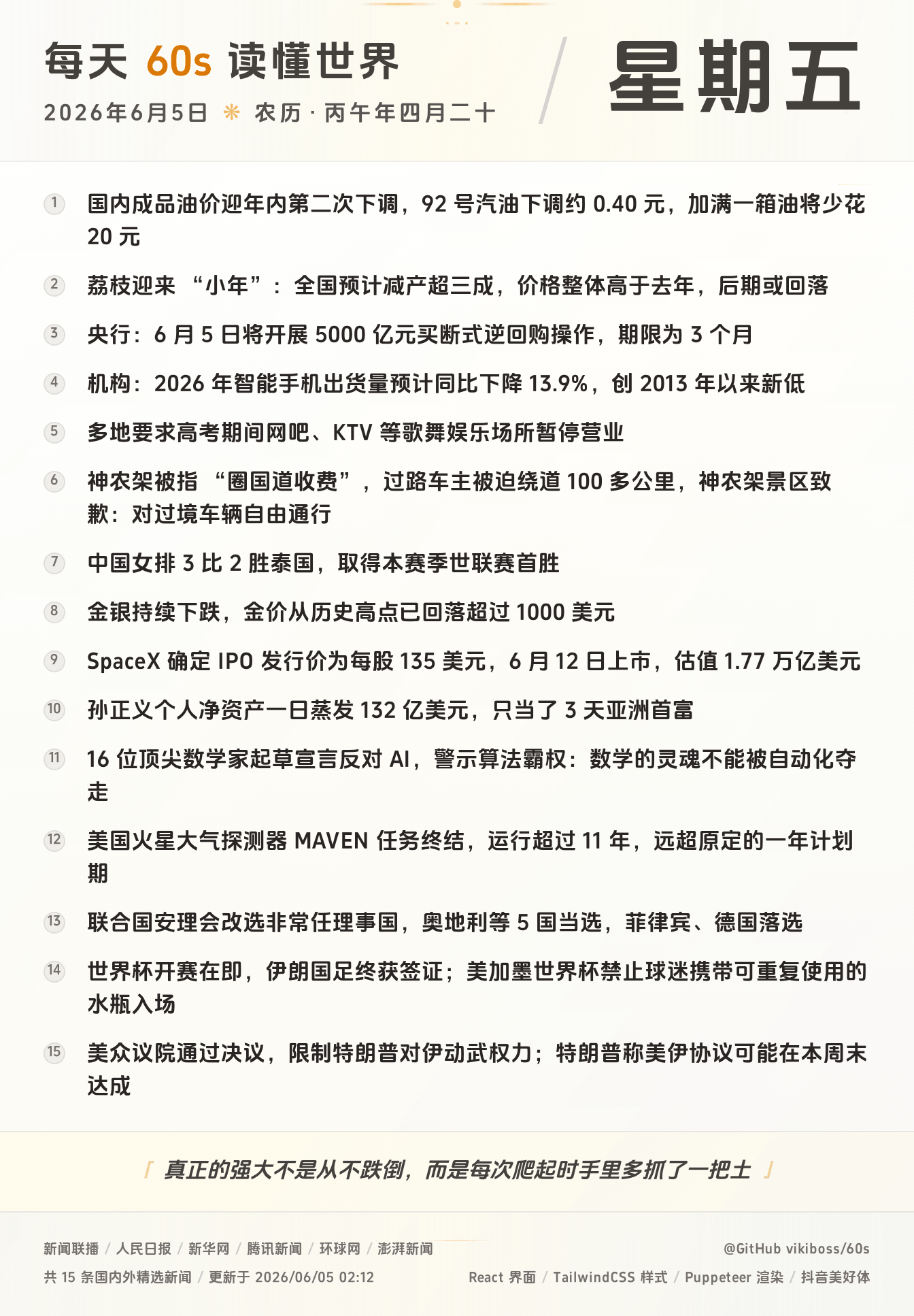 2026年06月05日新闻快讯-九零社区