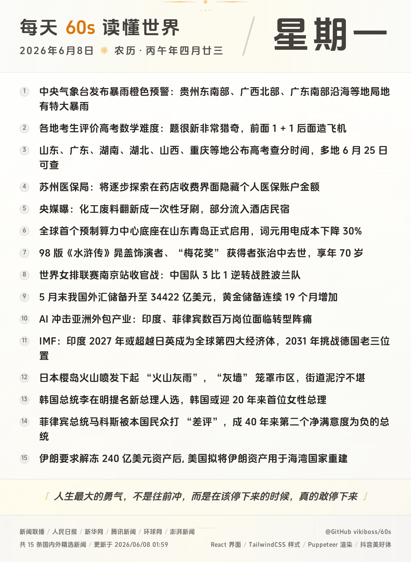 2026年06月08日新闻快讯-九零社区