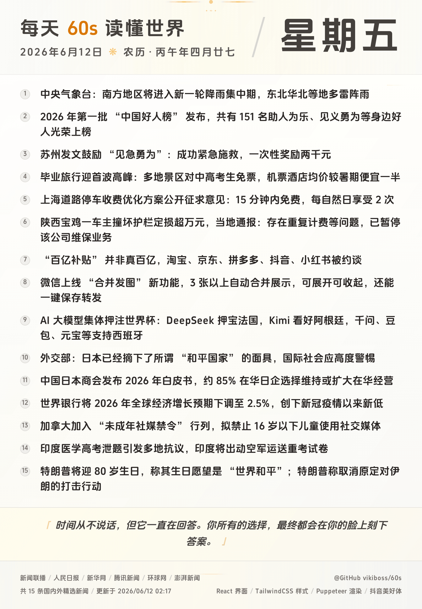2026年06月12日新闻快讯-九零社区
