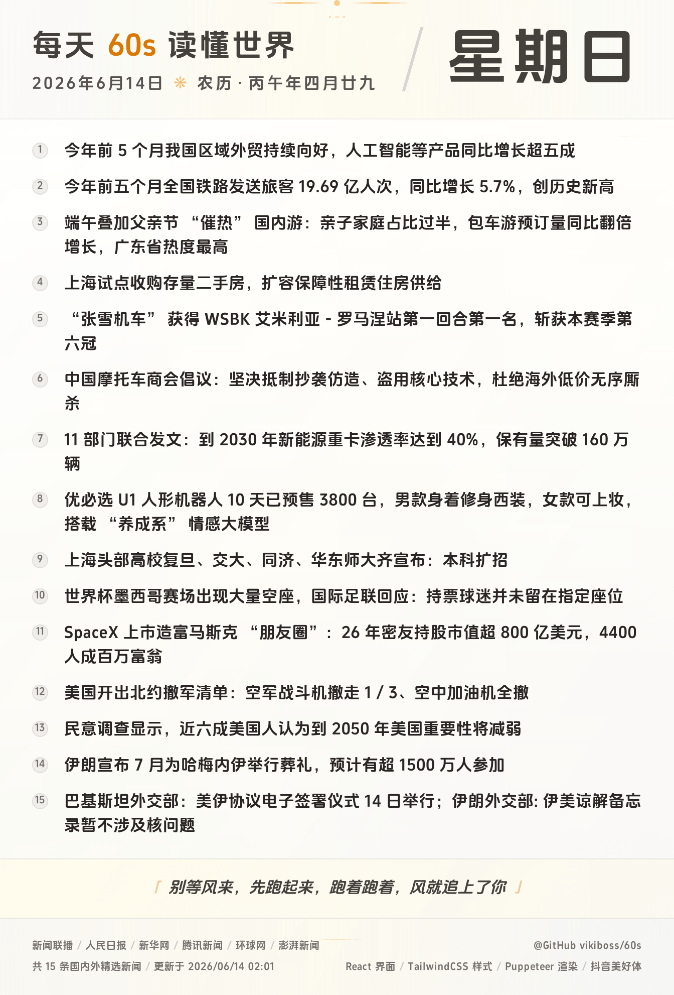 2026年06月14日新闻快讯-九零社区