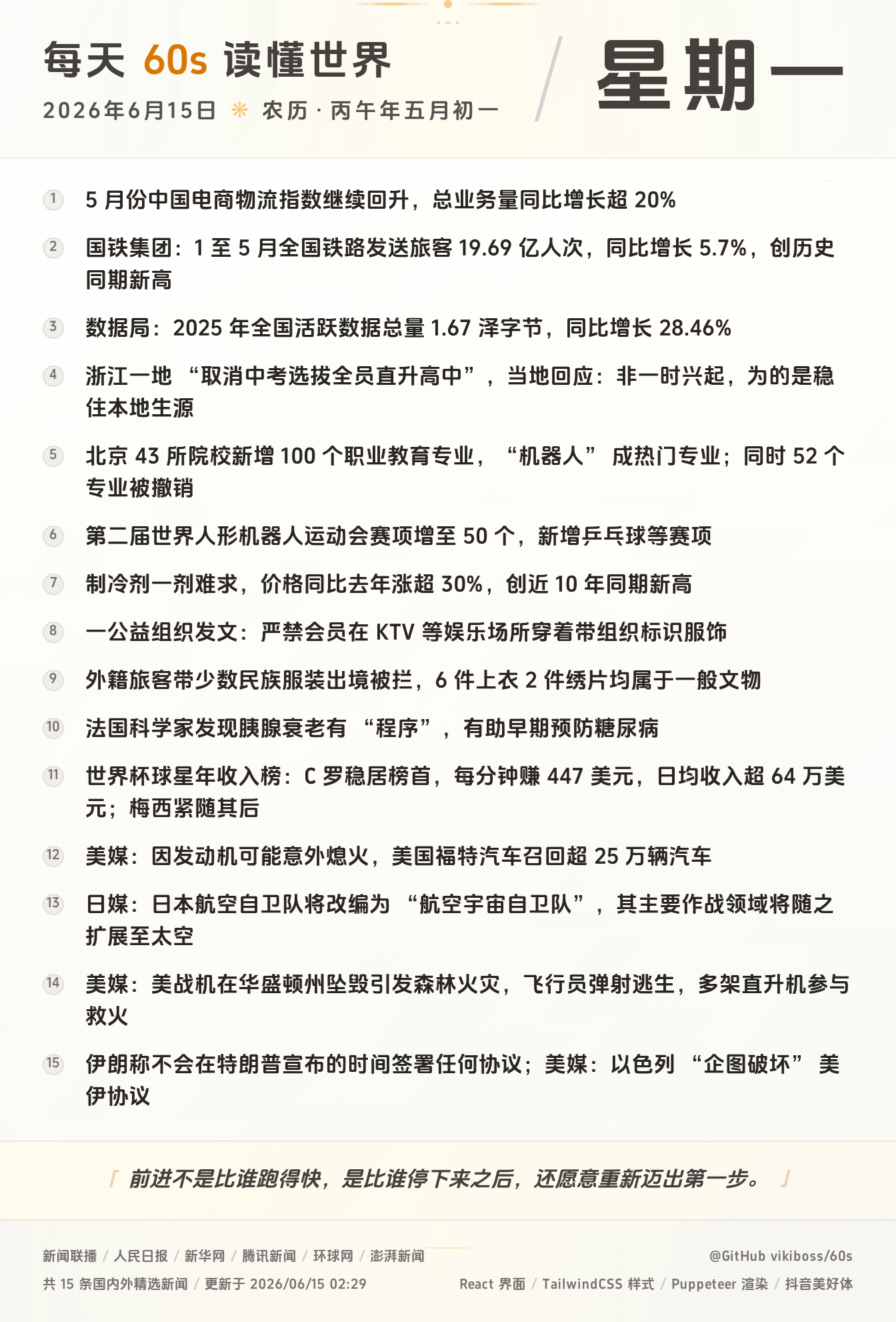 2026年06月15日新闻快讯-九零社区
